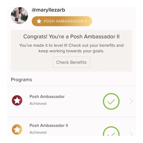 YAY IT IS OFFICIAL 🤩 I AM A POSHMARK AMBASSADOR LEVEL II 🥳 - Picture 2 of 2